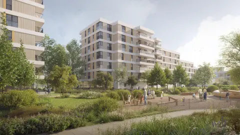 Plac zabaw przy budynku inwestycji Nowa Alternatywa, Warszawa Ursynów